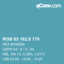 Color code: RGB 83 162.8 179 | qconv.com