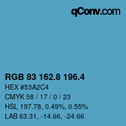 カラーコード: RGB 83 162.8 196.4 | qconv.com