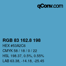 Color code: RGB 83 162.8 198 | qconv.com