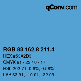 カラーコード: RGB 83 162.8 211.4 | qconv.com