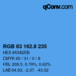 Color code: RGB 83 162.8 235 | qconv.com