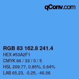 カラーコード: RGB 83 162.8 241.4 | qconv.com