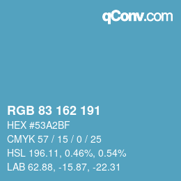 Color code: RGB 83 162 191 | qconv.com