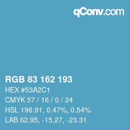 Color code: RGB 83 162 193 | qconv.com