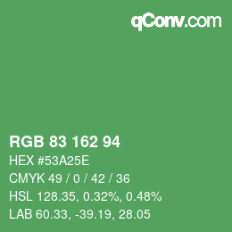 Código de color: RGB 83 162 94 | qconv.com