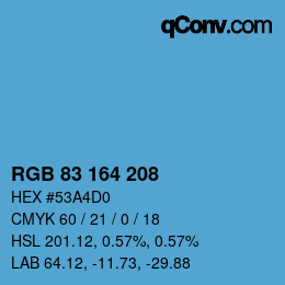 Color code: RGB 83 164 208 | qconv.com