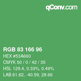 カラーコード: RGB 83 166 96 | qconv.com