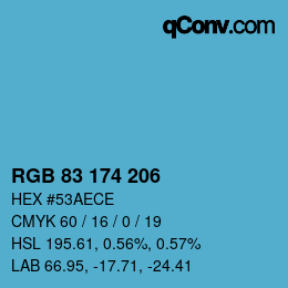 Color code: RGB 83 174 206 | qconv.com