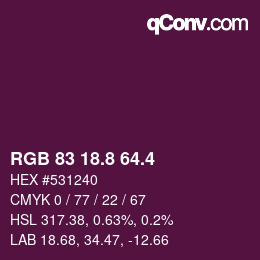カラーコード: RGB 83 18.8 64.4 | qconv.com