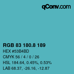 Color code: RGB 83 180.8 189 | qconv.com