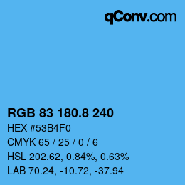Color code: RGB 83 180.8 240 | qconv.com