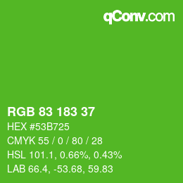 Código de color: RGB 83 183 37 | qconv.com