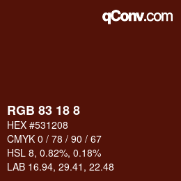 カラーコード: RGB 83 18 8 | qconv.com