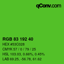 カラーコード: RGB 83 192 40 | qconv.com