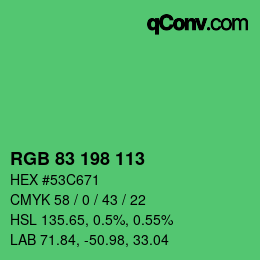 Código de color: RGB 83 198 113 | qconv.com