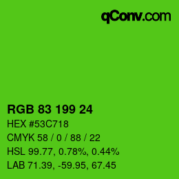 Color code: RGB 83 199 24 | qconv.com