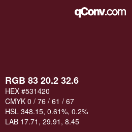 カラーコード: RGB 83 20.2 32.6 | qconv.com