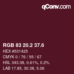 カラーコード: RGB 83 20.2 37.6 | qconv.com