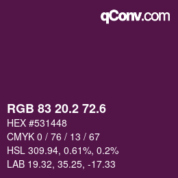 カラーコード: RGB 83 20.2 72.6 | qconv.com