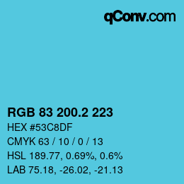 カラーコード: RGB 83 200.2 223 | qconv.com