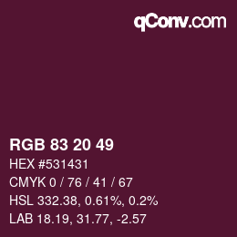 Color code: RGB 83 20 49 | qconv.com