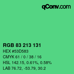 Color code: RGB 83 213 131 | qconv.com