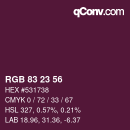 Color code: RGB 83 23 56 | qconv.com