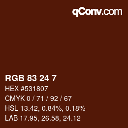 カラーコード: RGB 83 24 7 | qconv.com