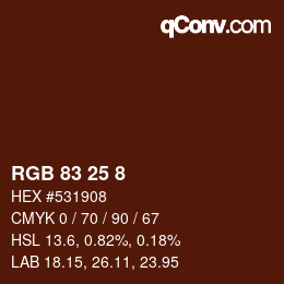 Color code: RGB 83 25 8 | qconv.com