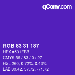 Color code: RGB 83 31 187 | qconv.com