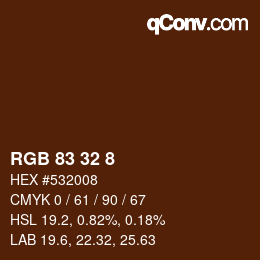 Color code: RGB 83 32 8 | qconv.com