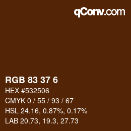 カラーコード: RGB 83 37 6 | qconv.com