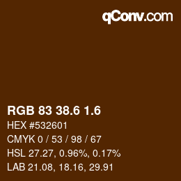 カラーコード: RGB 83 38.6 1.6 | qconv.com