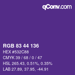 Farbcode: RGB 83 44 136 | qconv.com