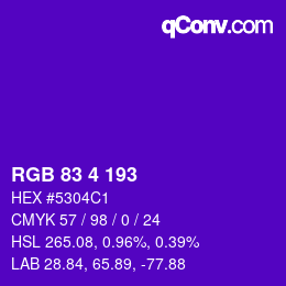 Color code: RGB 83 4 193 | qconv.com