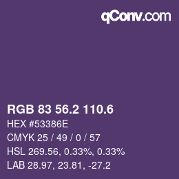 カラーコード: RGB 83 56.2 110.6 | qconv.com