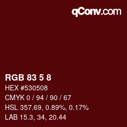 Color code: RGB 83 5 8 | qconv.com