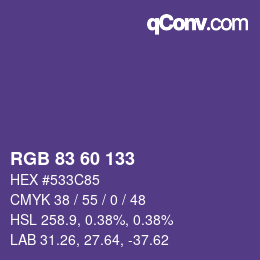 カラーコード: RGB 83 60 133 | qconv.com