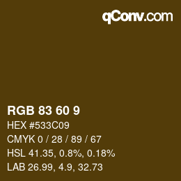 カラーコード: RGB 83 60 9 | qconv.com