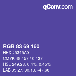 カラーコード: RGB 83 69 160 | qconv.com