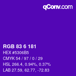 Color code: RGB 83 6 181 | qconv.com