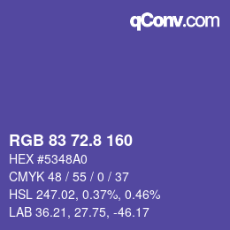 Color code: RGB 83 72.8 160 | qconv.com