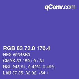 カラーコード: RGB 83 72.8 176.4 | qconv.com