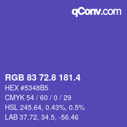 カラーコード: RGB 83 72.8 181.4 | qconv.com