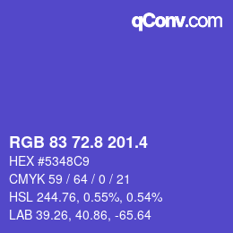 カラーコード: RGB 83 72.8 201.4 | qconv.com
