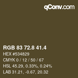 カラーコード: RGB 83 72.8 41.4 | qconv.com