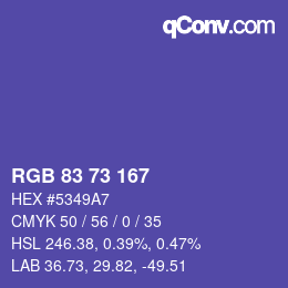 Código de color: RGB 83 73 167 | qconv.com