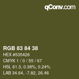 Código de color: RGB 83 84 38 | qconv.com