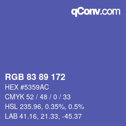 Farbcode: RGB 83 89 172 | qconv.com