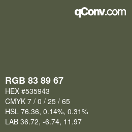 Código de color: RGB 83 89 67 | qconv.com
